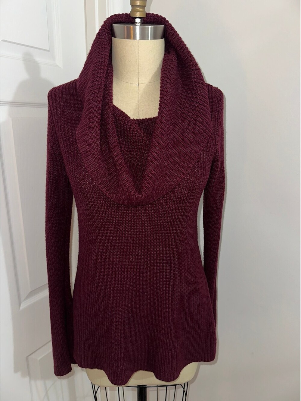 Burgandy Verve Ami Cowl Neck Fall Coquette M Knit Sweater